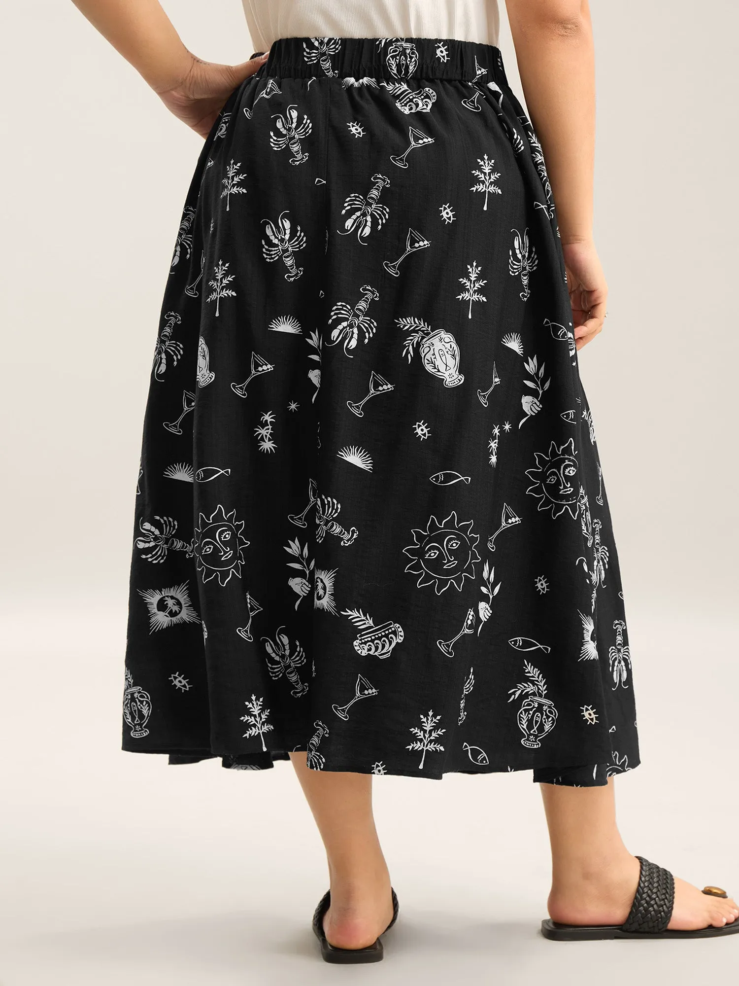 Sunny Dance Printed Slit Maxi Skirt sold by Bloomchic product image thumbnail 4