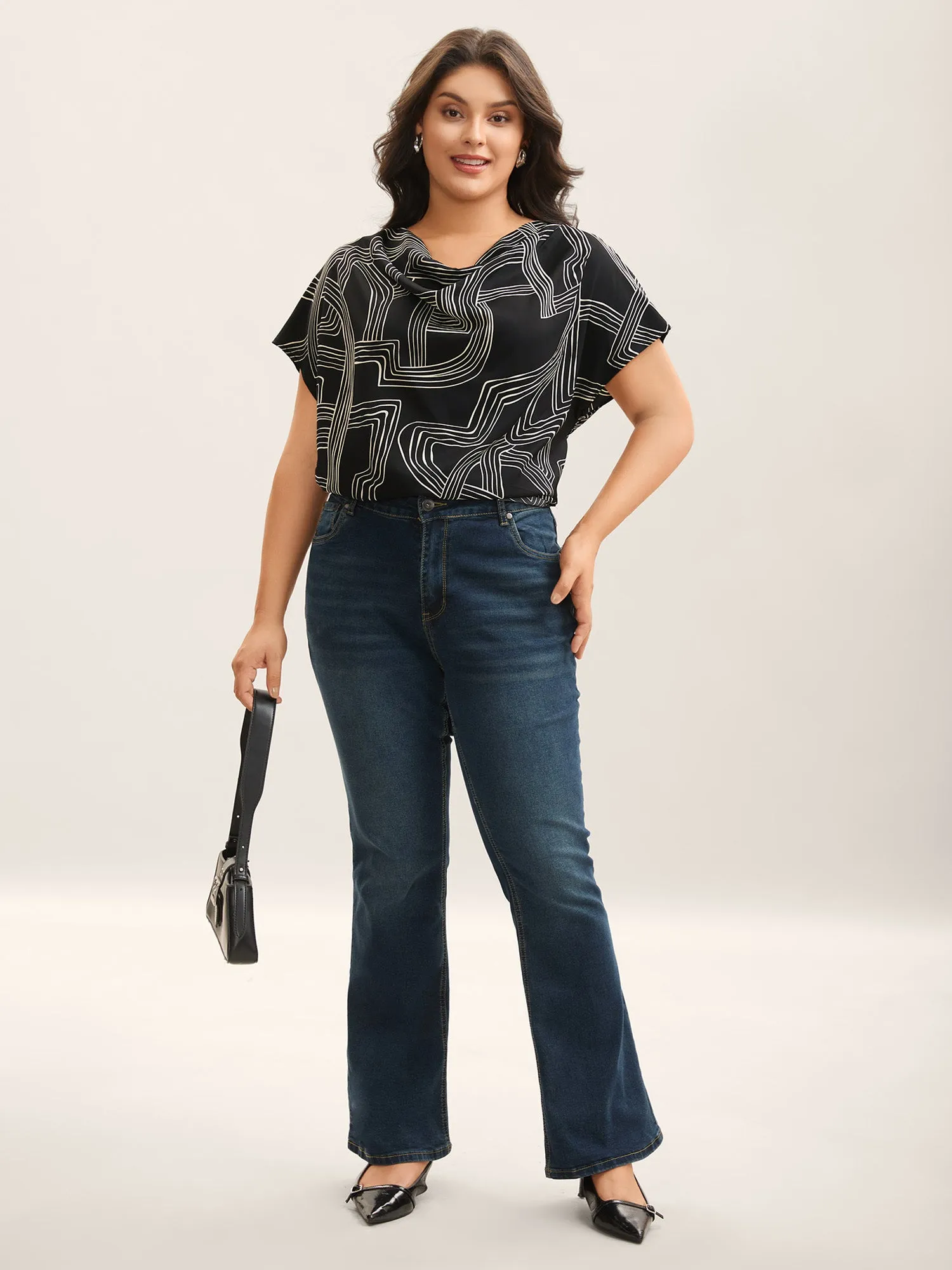 Abstract Print Cowl Neck Blouse sold by Bloomchic product image thumbnail 3