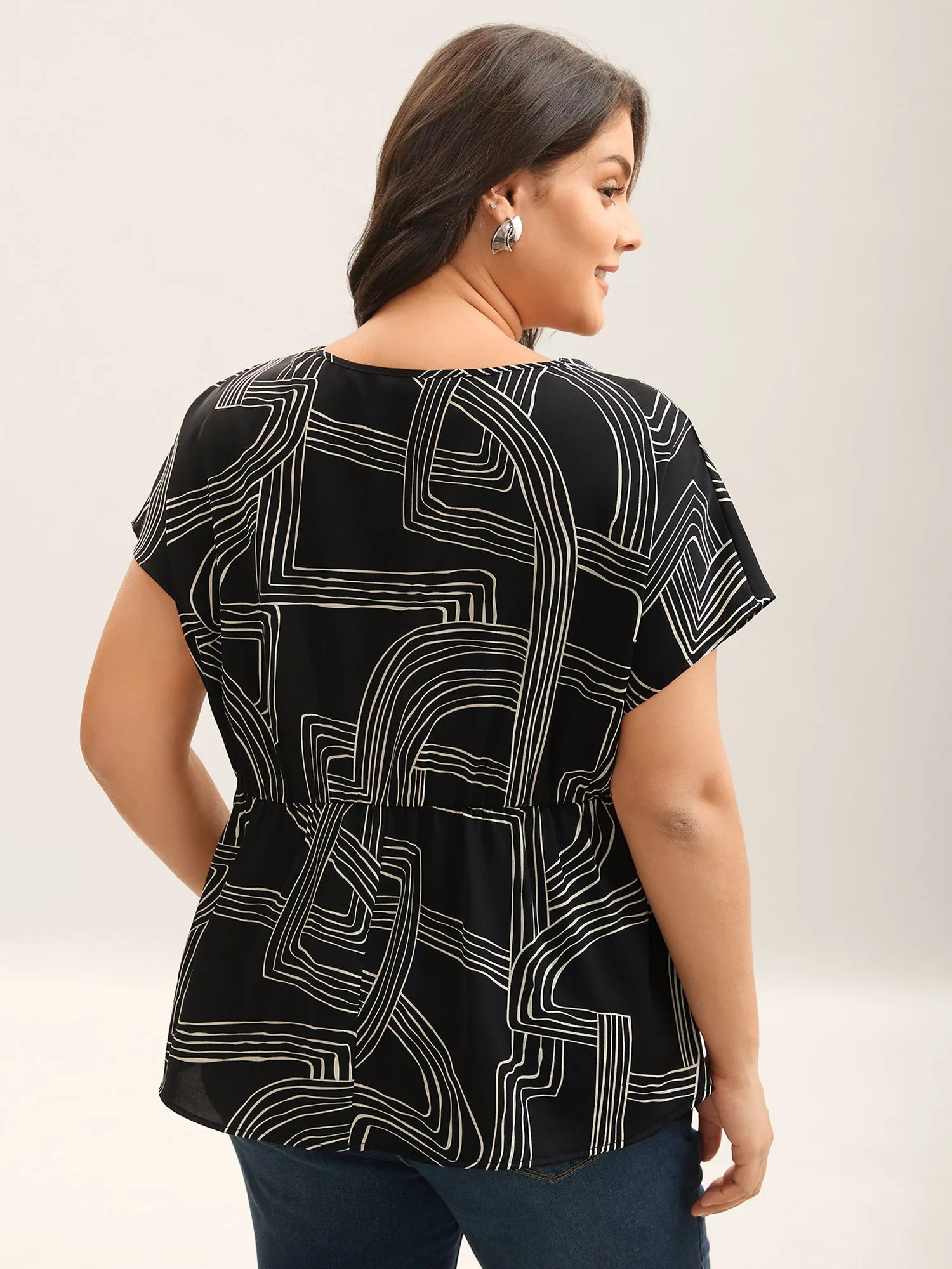 Abstract Print Cowl Neck Blouse sold by Bloomchic product image thumbnail 5