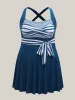 Anti-Float Ties Twist Belted Swim Dress sold by Bloomchic