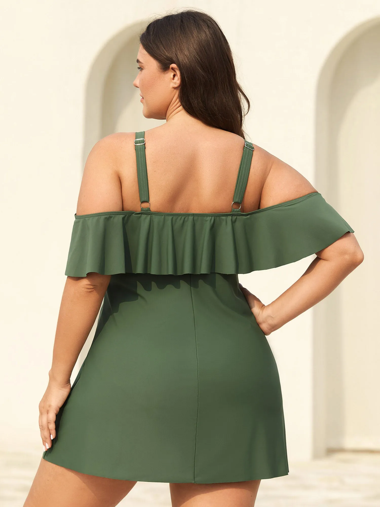 Ruffled Non-Removable Cups Swim Dress sold by Bloomchic product image thumbnail 4