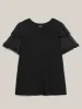 Textured Pit Strip Layered Sleeve Sheer T-Shirt sold by Bloomchic