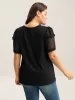 Textured Pit Strip Layered Sleeve Sheer T-Shirt sold by Bloomchic