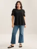 Textured Pit Strip Layered Sleeve Sheer T-Shirt sold by Bloomchic