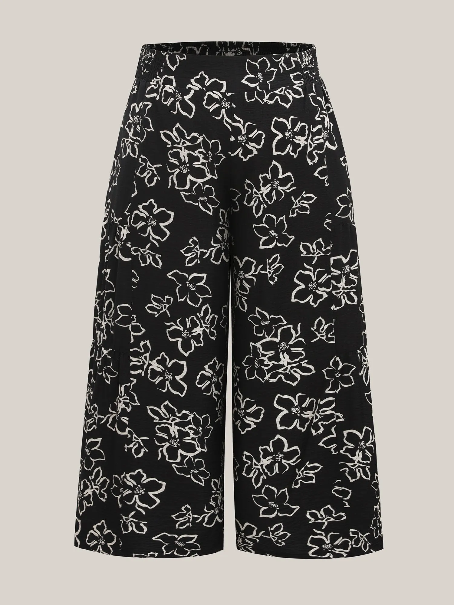 Floral Shirred Waist Wide-Leg Pants sold by Bloomchic product image thumbnail 5