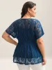 Stretchy Two-Piece Lace Trim Sheer Top sold by Bloomchic