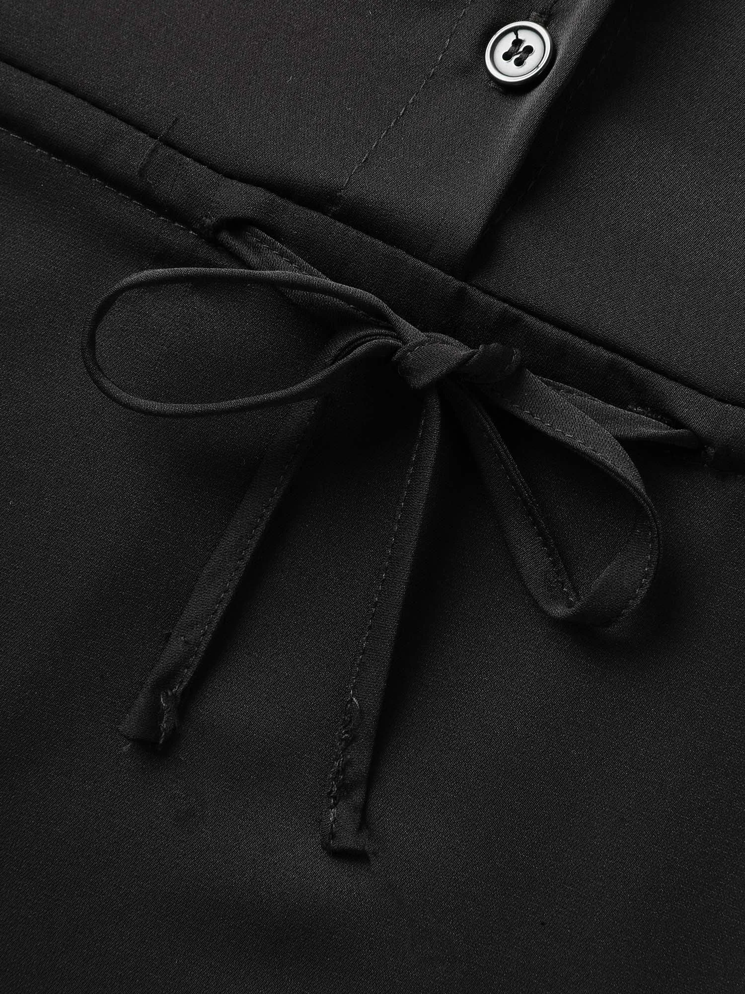 Solid Drawstring Waist Blouse sold by Bloomchic product image thumbnail 5