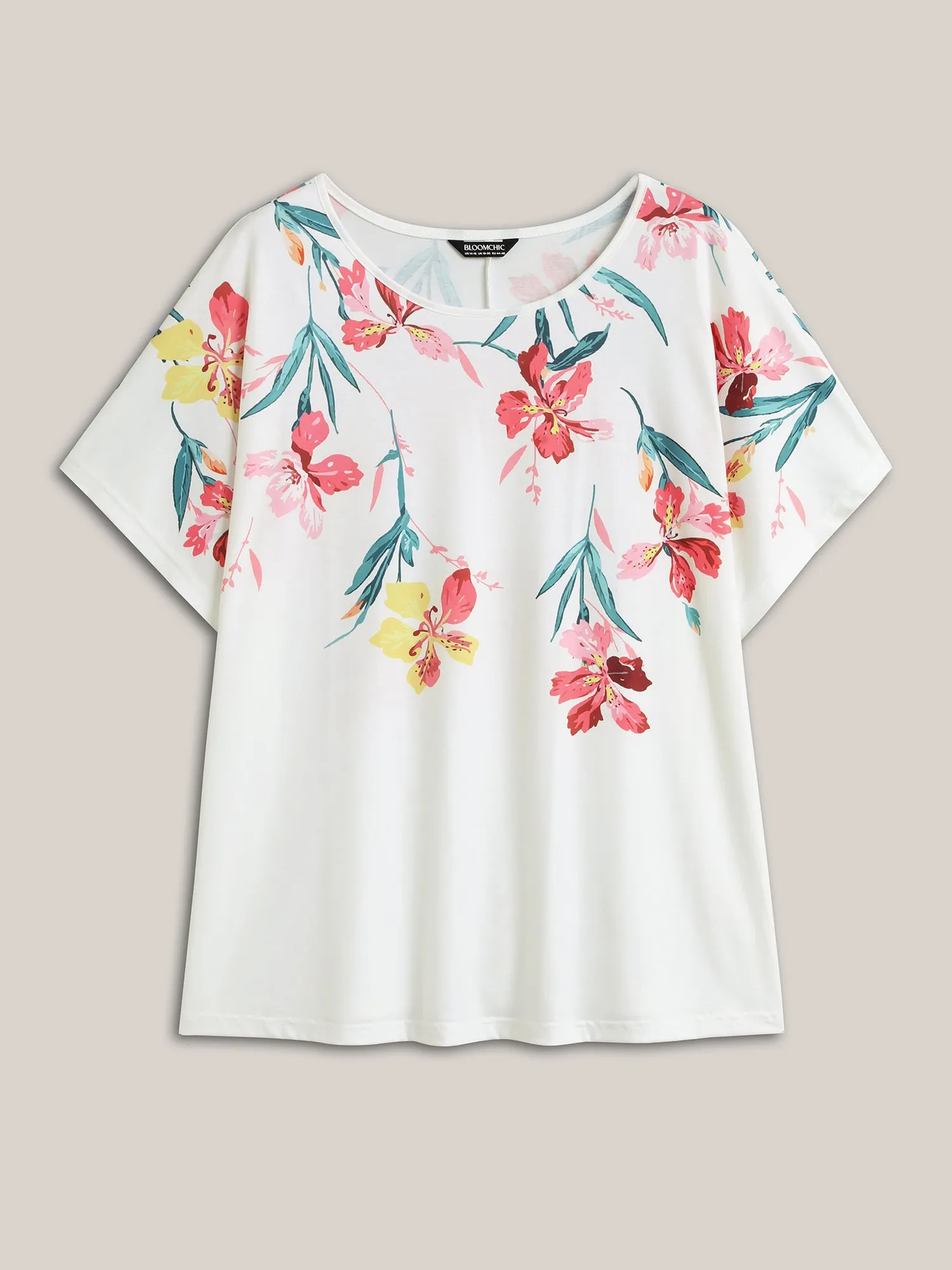Floral Print Round Neck T-Shirt sold by Bloomchic product image thumbnail 5