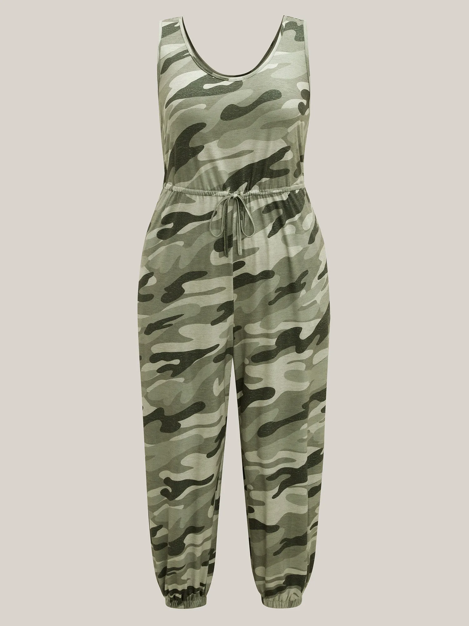 Stretchy Waist Camouflage Print Pockets Jumpsuit sold by Bloomchic product image thumbnail 5