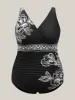 Floral Pattern Ruched One-Piece Swimsuit sold by Bloomchic