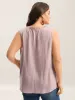 Toothpick Pleat Button Detail Sleeveless Top sold by Bloomchic