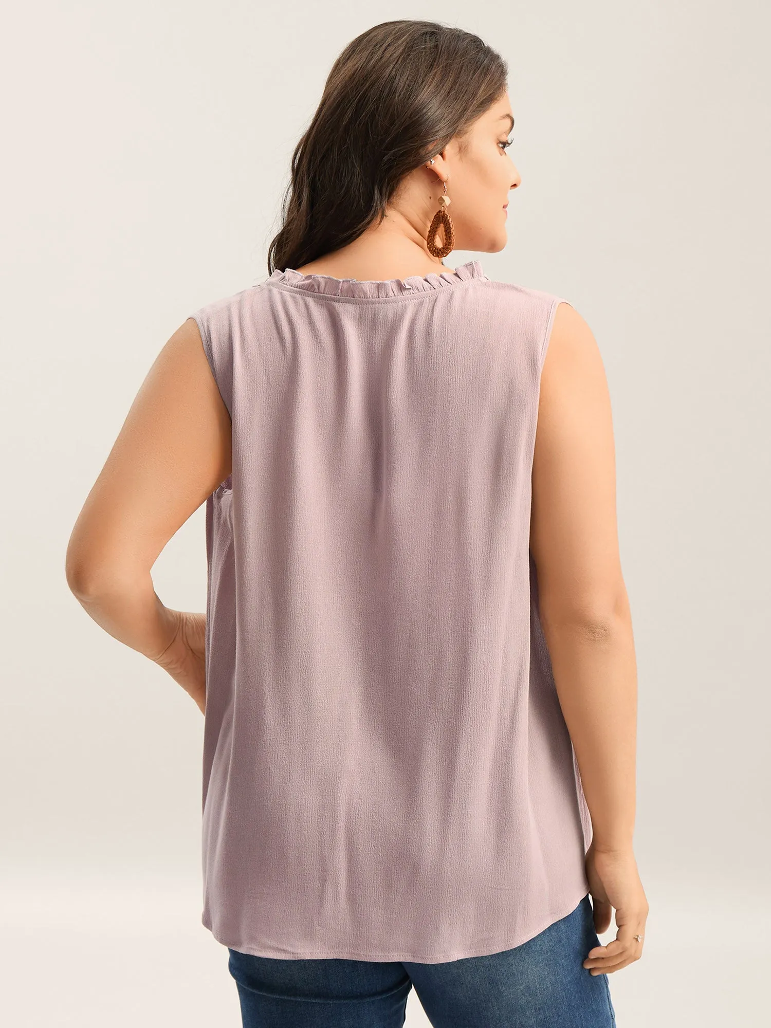 Toothpick Pleat Button Detail Sleeveless Top sold by Bloomchic product image thumbnail 4