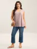 Toothpick Pleat Button Detail Sleeveless Top sold by Bloomchic