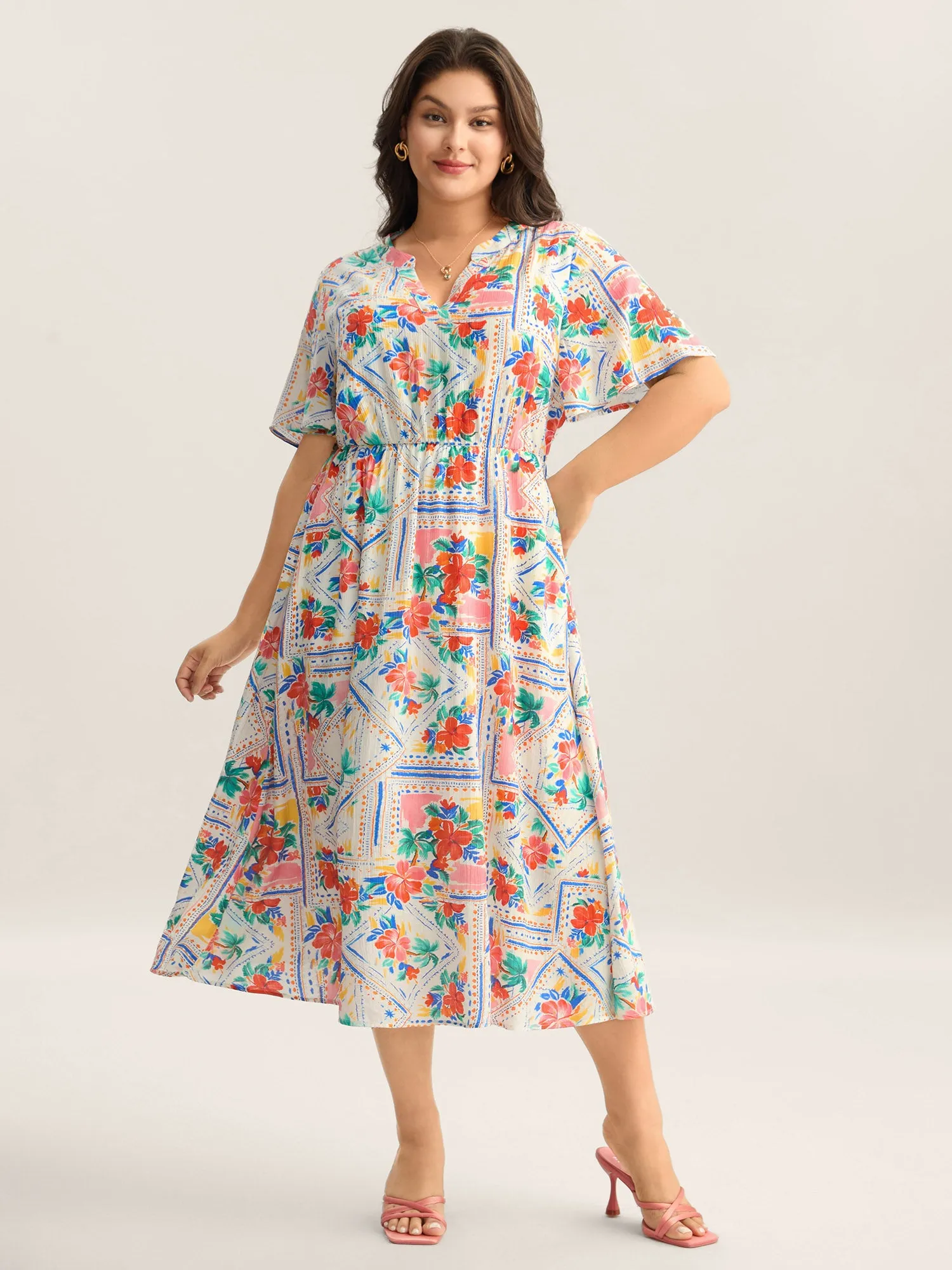 Floral Collage Print Pockets Midi Dress sold by Bloomchic product image thumbnail 2