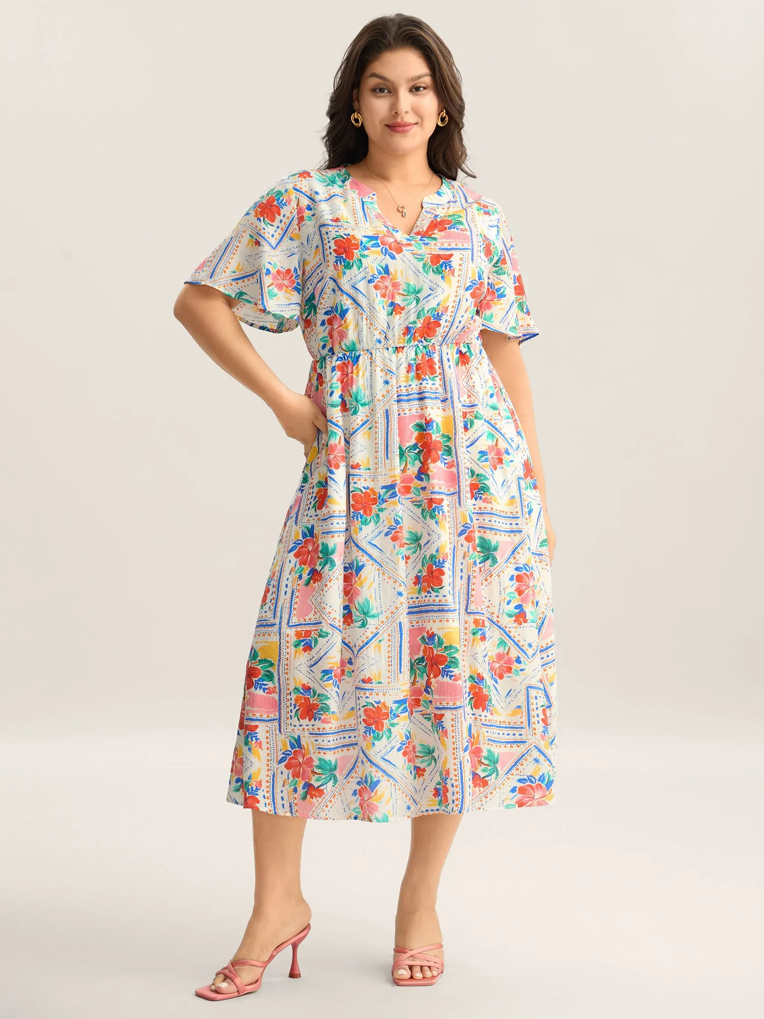 Floral Collage Print Pockets Midi Dress sold by Bloomchic product image thumbnail 3