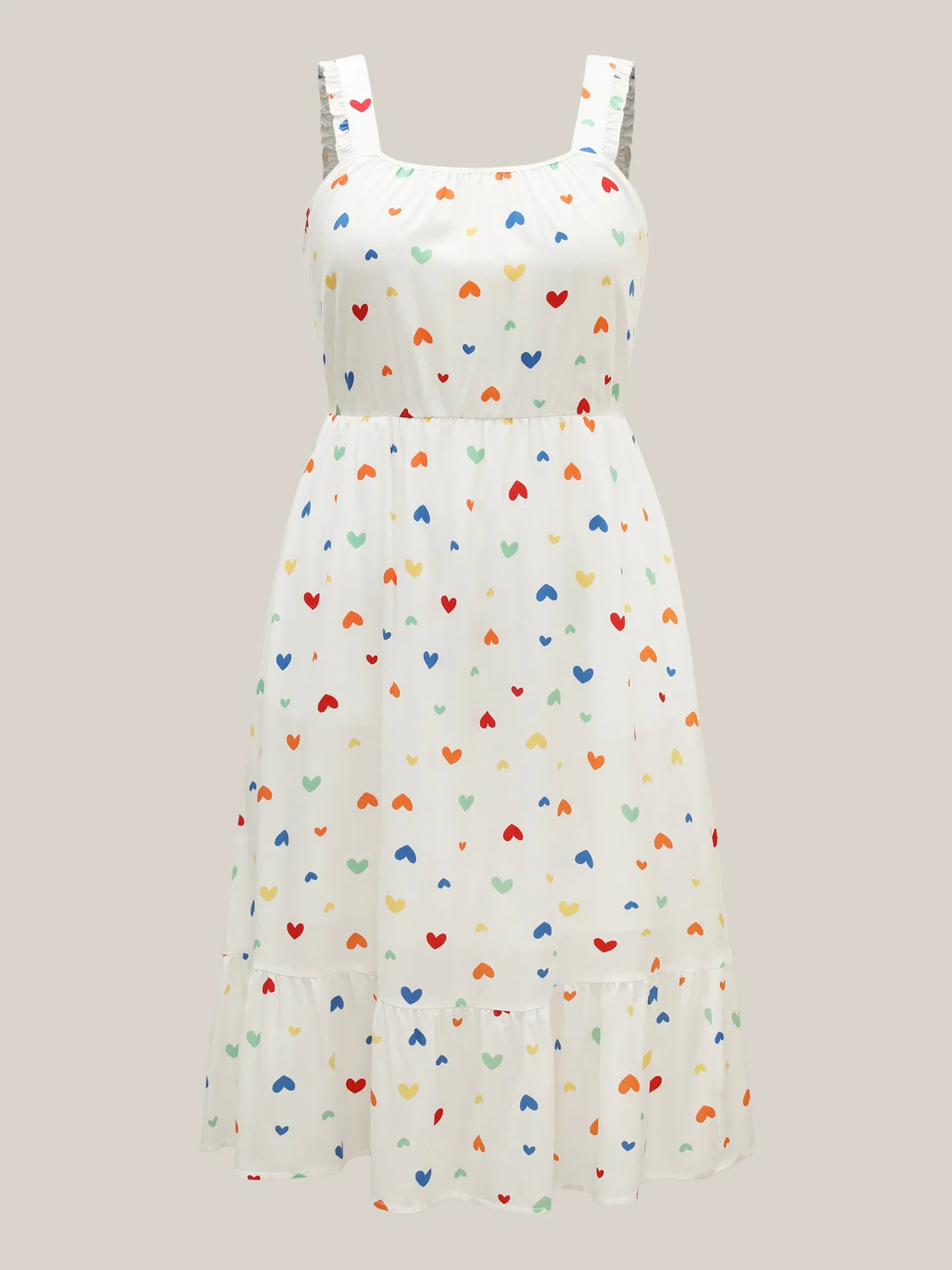 Colorful Hearts Print Pockets Midi Dress sold by Bloomchic product image thumbnail 5