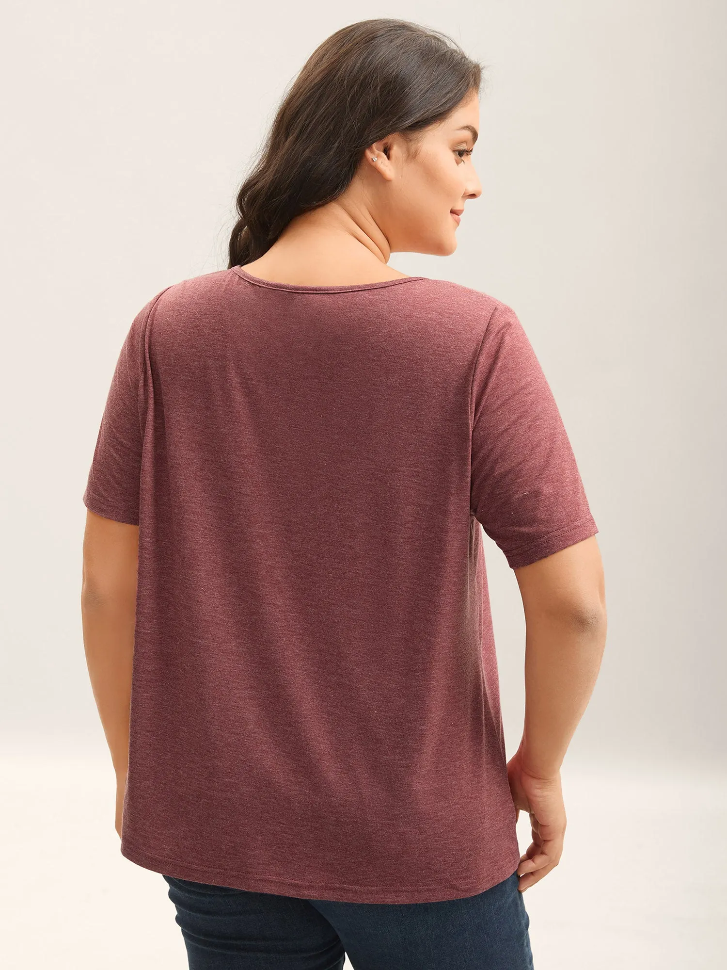 Stretchy Toothpick Pleat Basic Solid Top sold by Bloomchic product image thumbnail 4