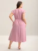 Tie-Up Panels Solid Pockets Midi Dress sold by Bloomchic