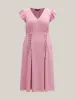 Tie-Up Panels Solid Pockets Midi Dress sold by Bloomchic