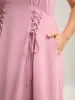 Tie-Up Panels Solid Pockets Midi Dress sold by Bloomchic