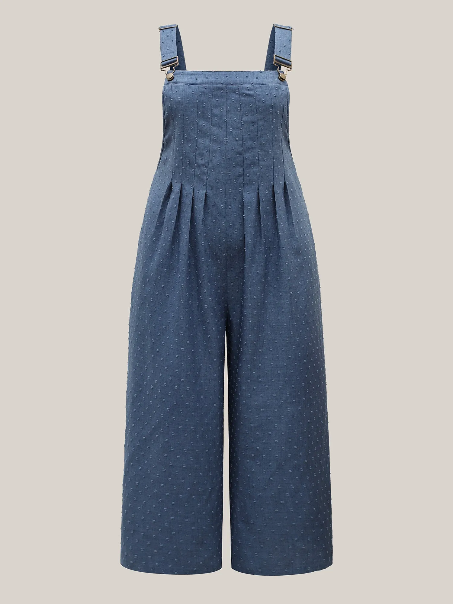 Textured Plicated Detail Overall Straps Jumpsuit sold by Bloomchic product image thumbnail 5