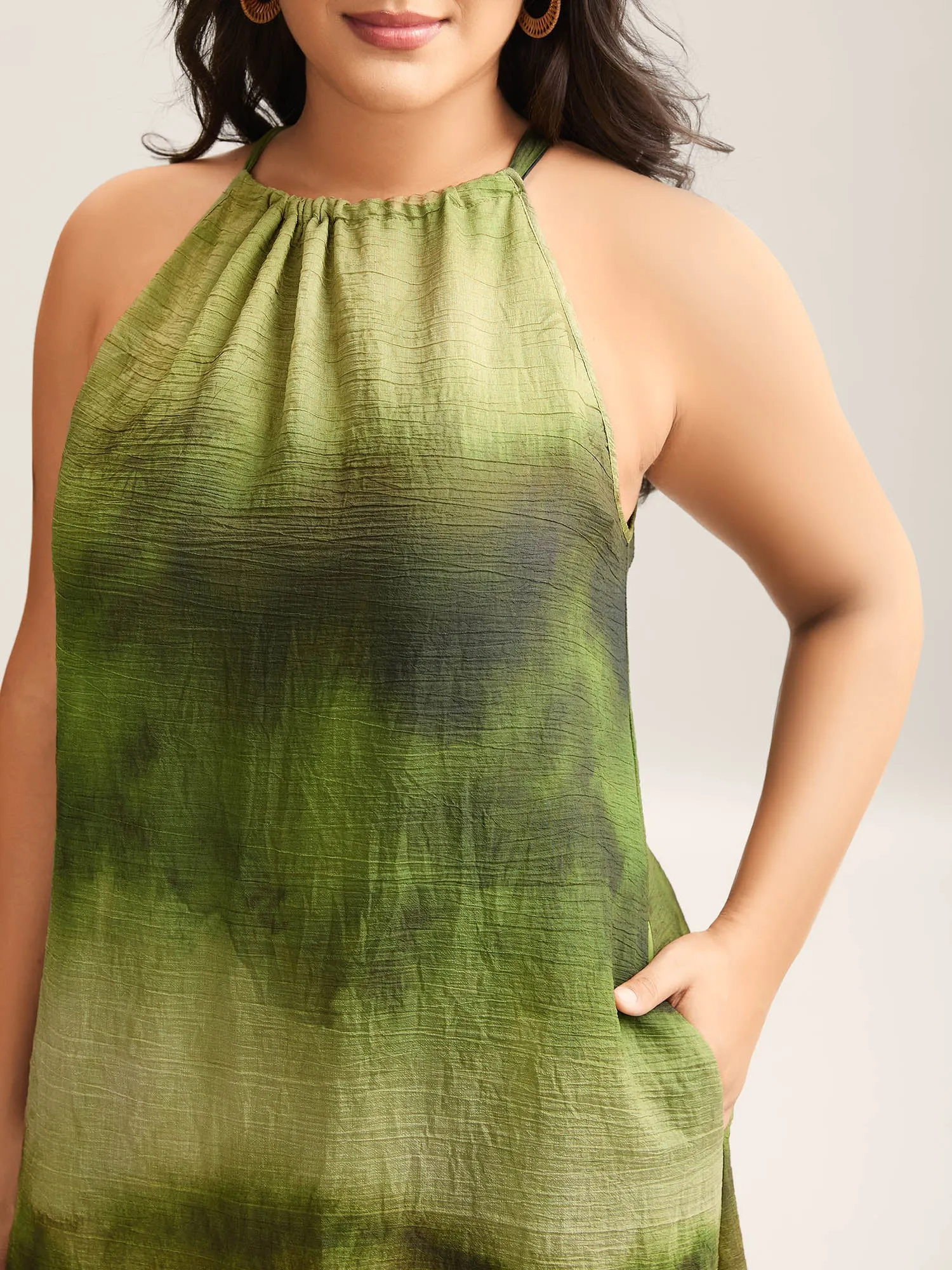 Tie-Dye Pattern Pockets Midi Dress sold by Bloomchic product image thumbnail 2