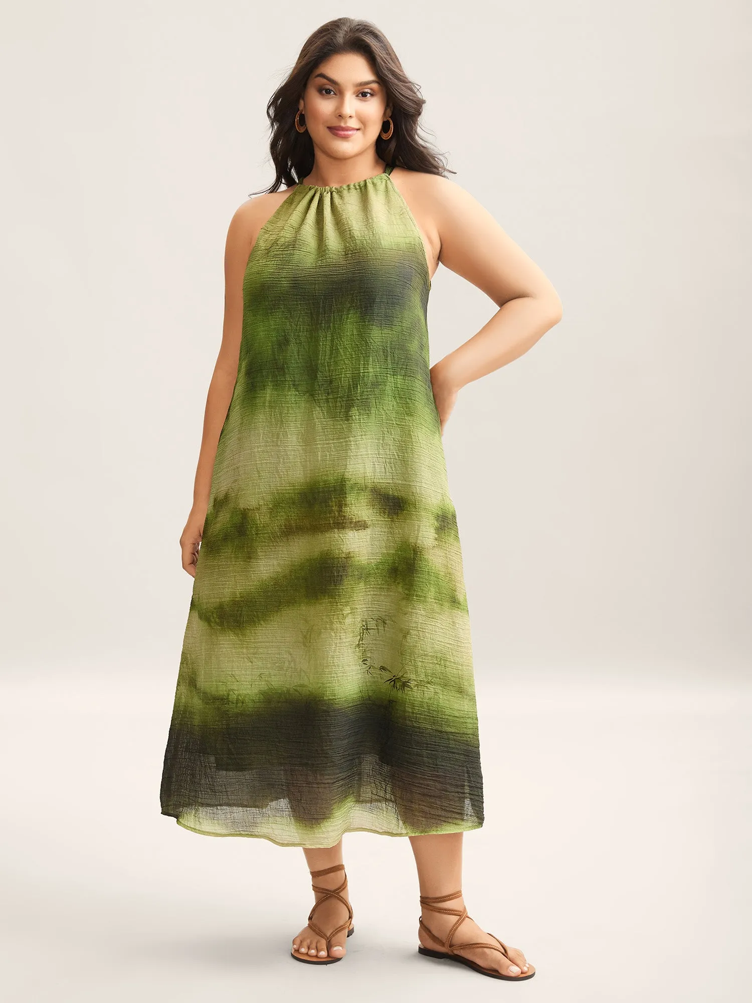 Tie-Dye Pattern Pockets Midi Dress sold by Bloomchic product image thumbnail 3