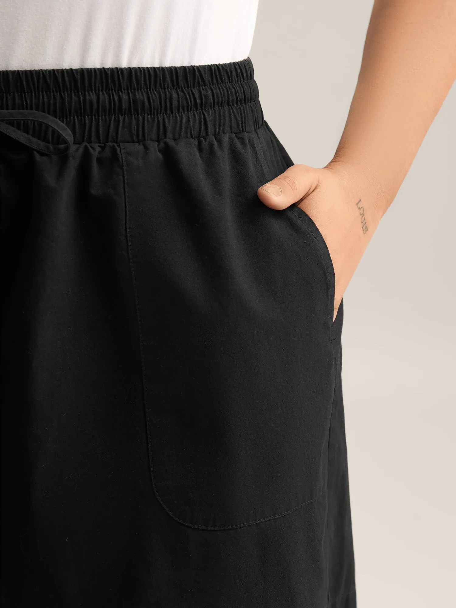 Waist-Drawstring Wide-Leg Shorts sold by Bloomchic product image thumbnail 3