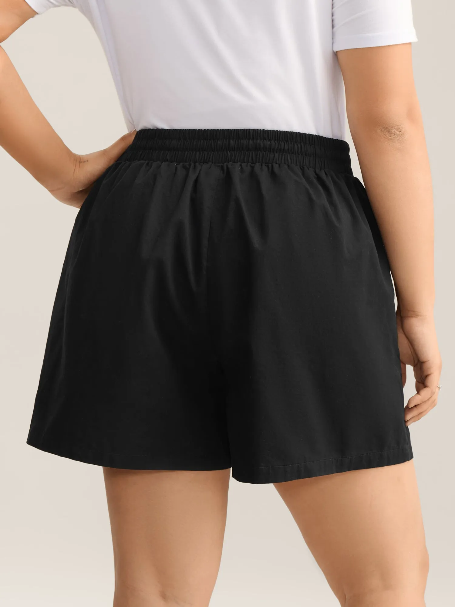 Waist-Drawstring Wide-Leg Shorts sold by Bloomchic product image thumbnail 4
