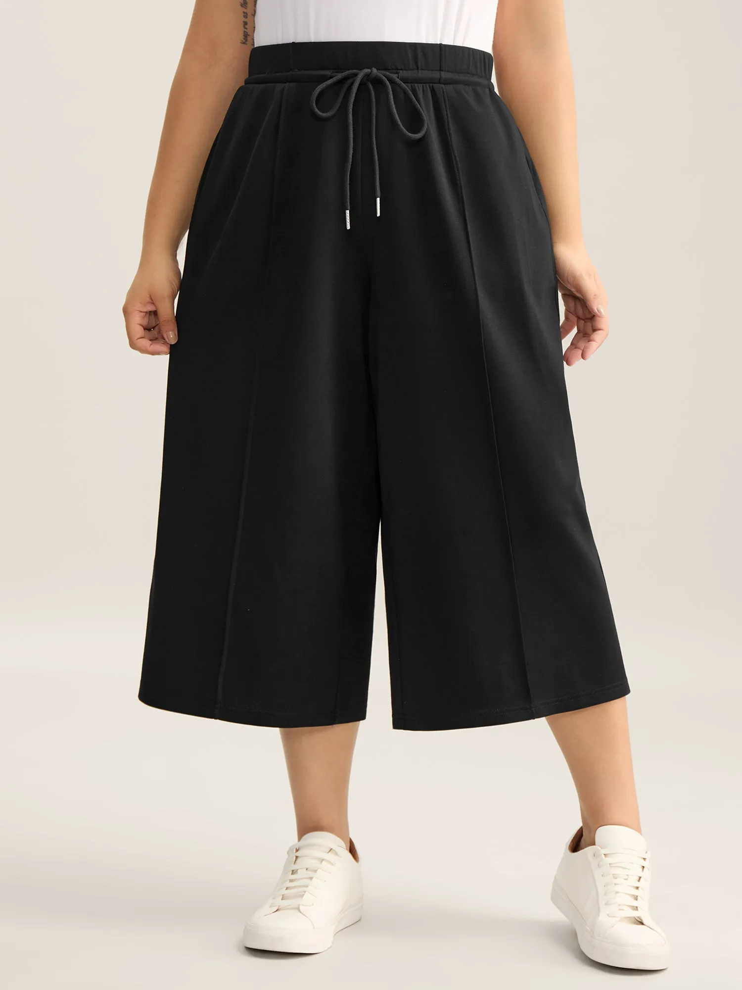 Stretchy Drawstring Wide-Leg Pants sold by Bloomchic