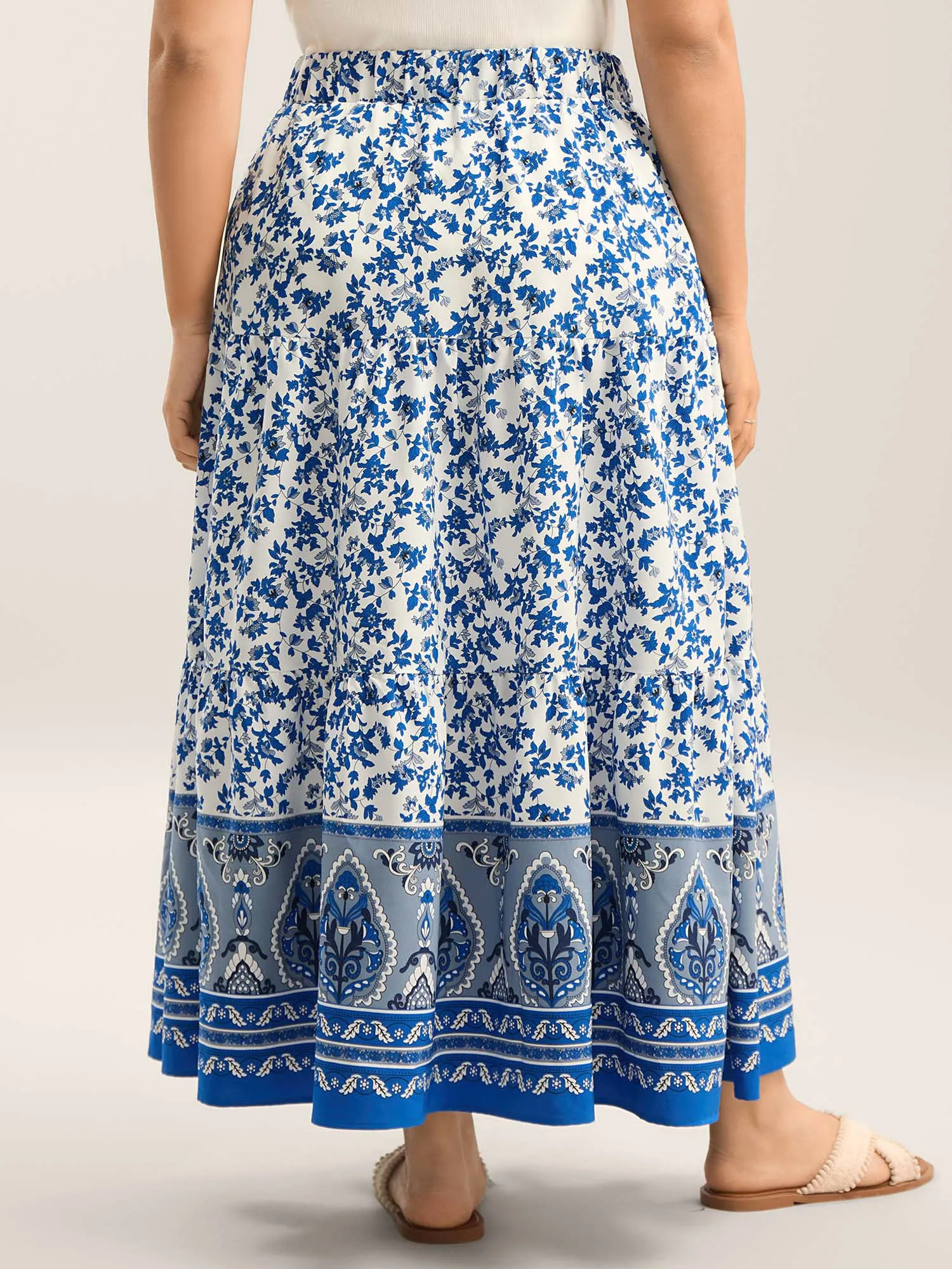 Floral Boho Print Waist-Tie Maxi Skirt sold by Bloomchic product image thumbnail 4