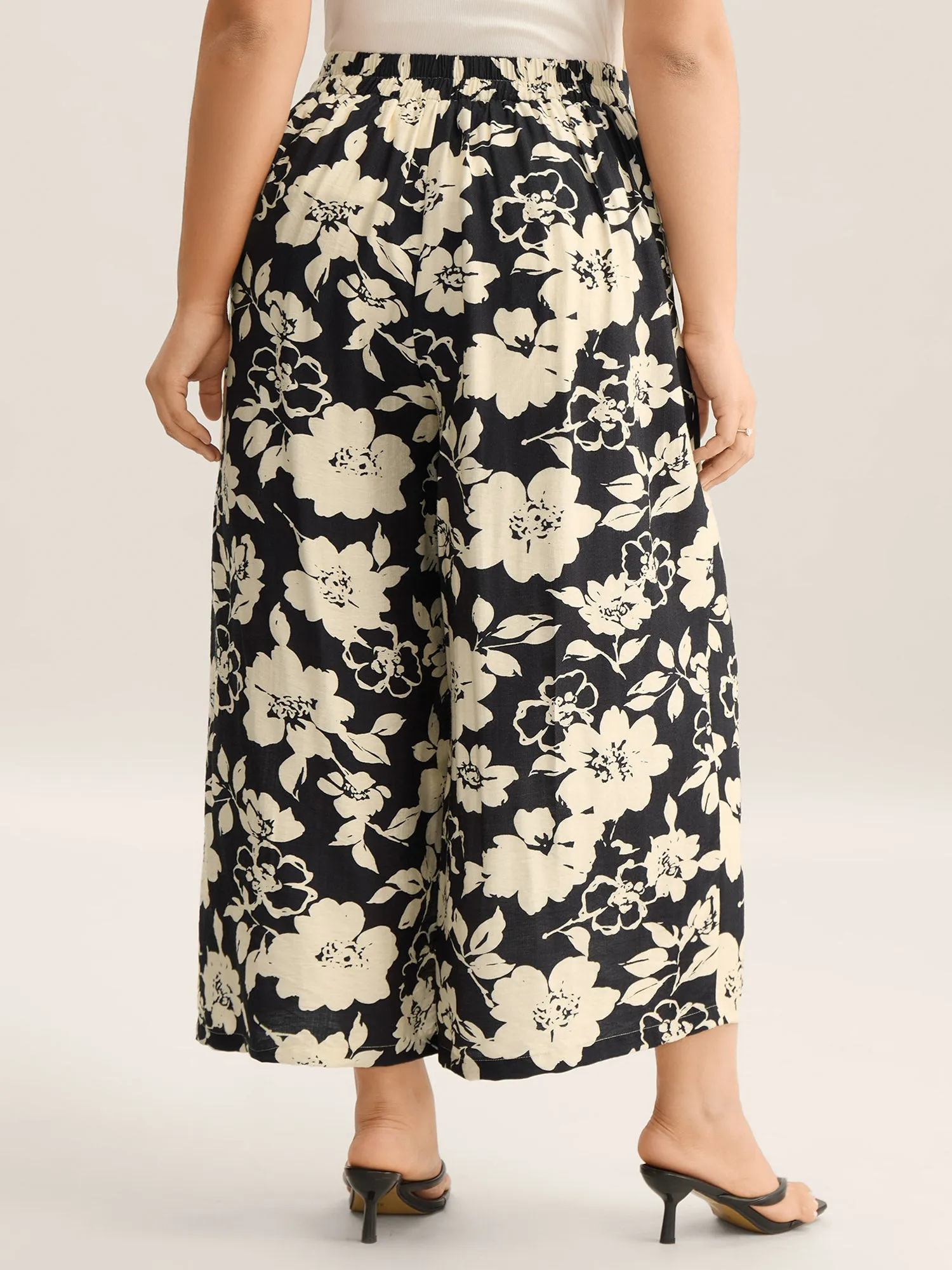 Floral Print Pull-On Wide-Leg Pants sold by Bloomchic product image thumbnail 4