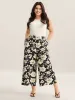 Floral Print Pull-On Wide-Leg Pants sold by Bloomchic