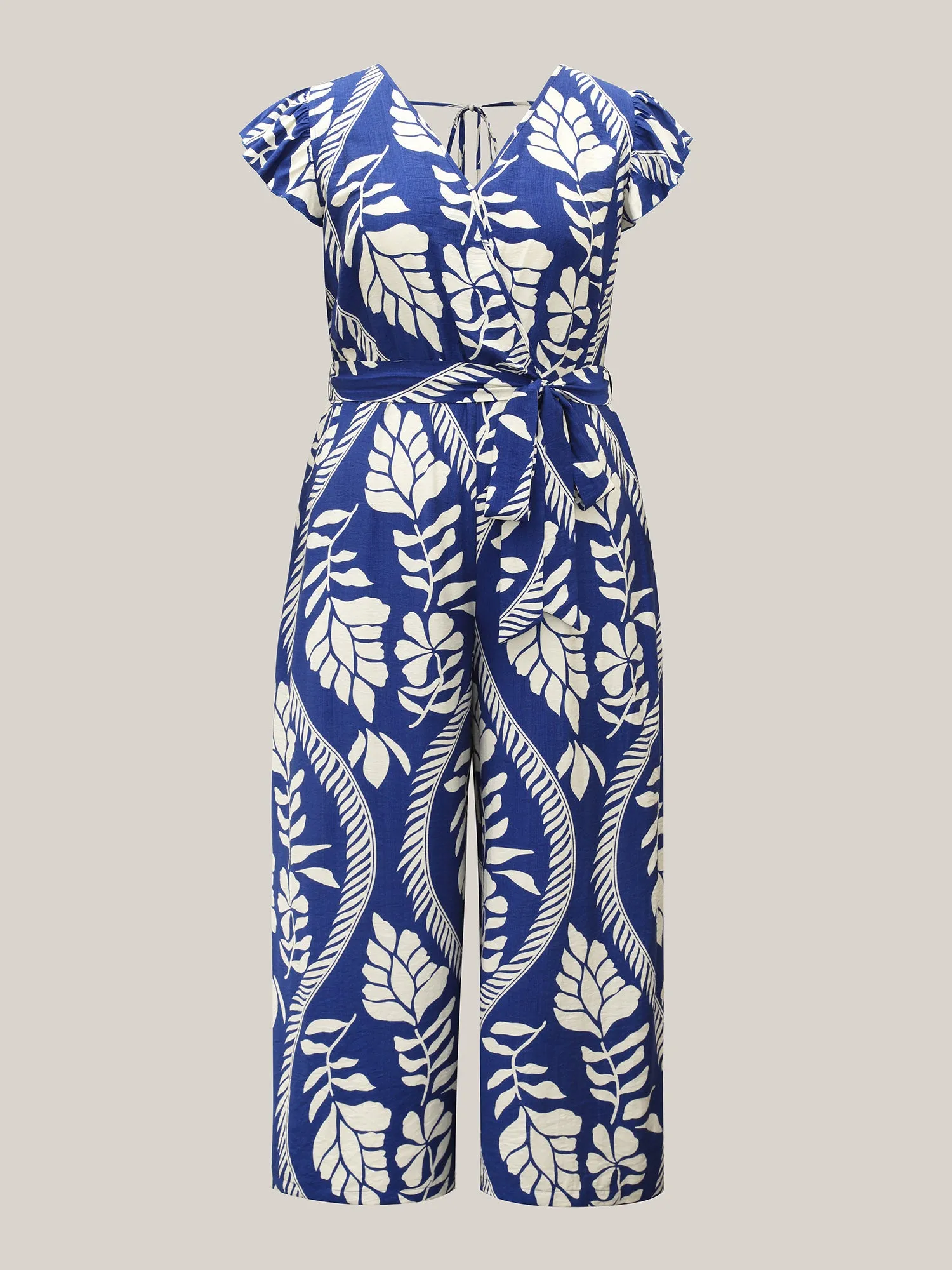 Large Floral Print Pockets Jumpsuit sold by Bloomchic product image thumbnail 5