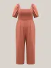 Shirred Puffy Sleeve Pockets Jumpsuit sold by Bloomchic