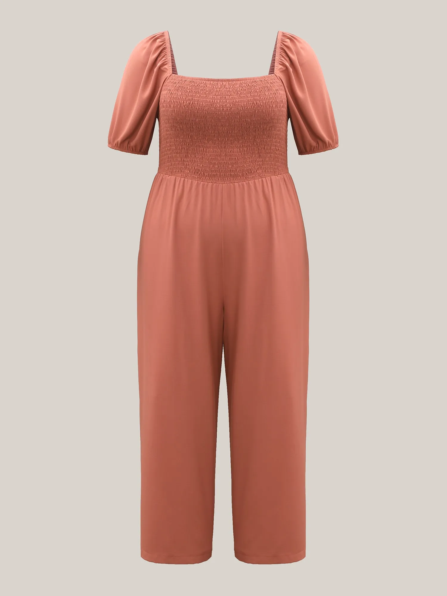 Shirred Puffy Sleeve Pockets Jumpsuit sold by Bloomchic product image thumbnail 5