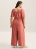 Shirred Puffy Sleeve Pockets Jumpsuit sold by Bloomchic
