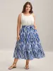 Nautical Stripes Belted Tiered Maxi Skirt sold by Bloomchic
