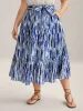 Nautical Stripes Belted Tiered Maxi Skirt sold by Bloomchic