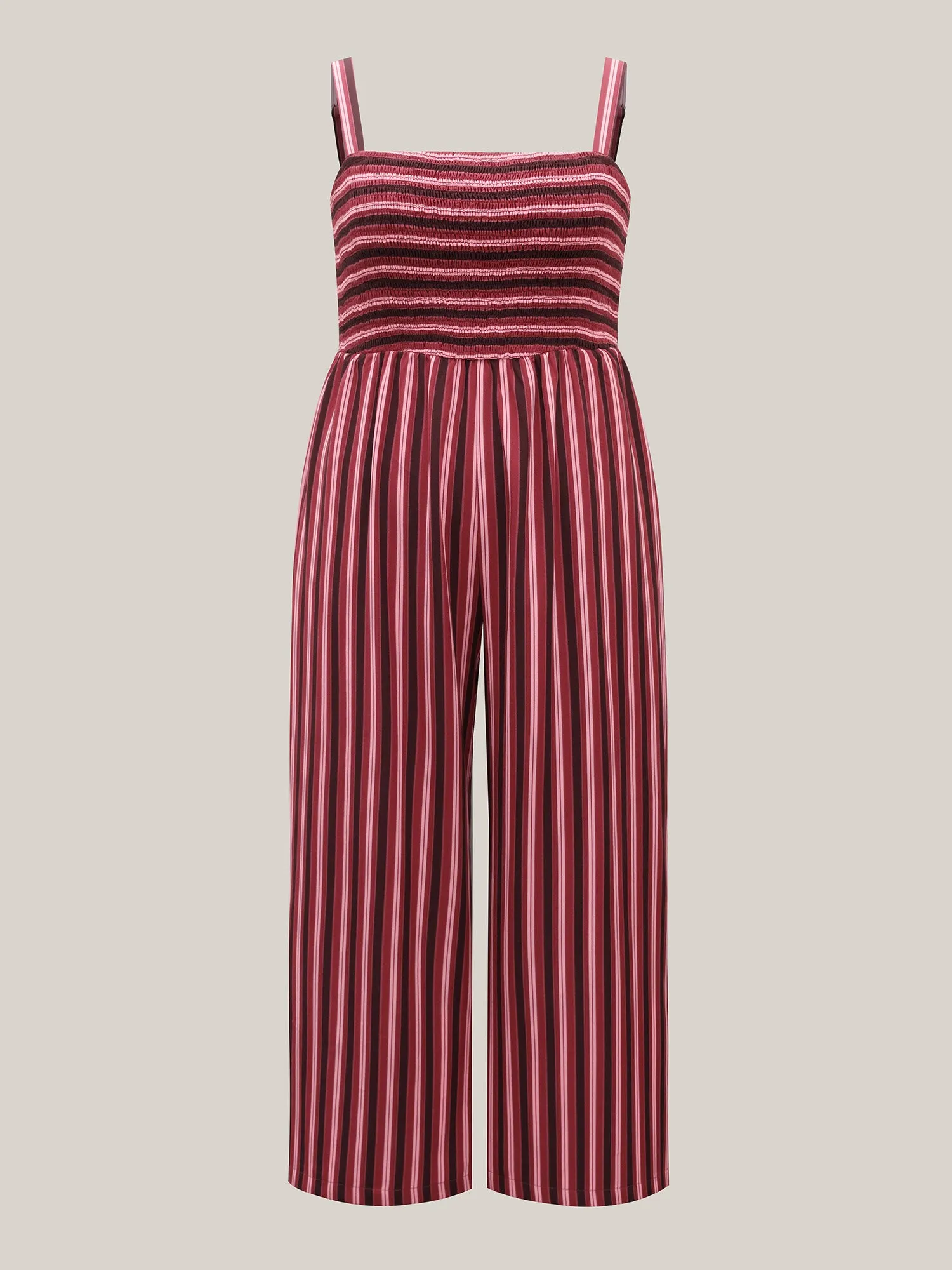 Shirred Stripes Adjustable Pockets Jumpsuit sold by Bloomchic product image thumbnail 5