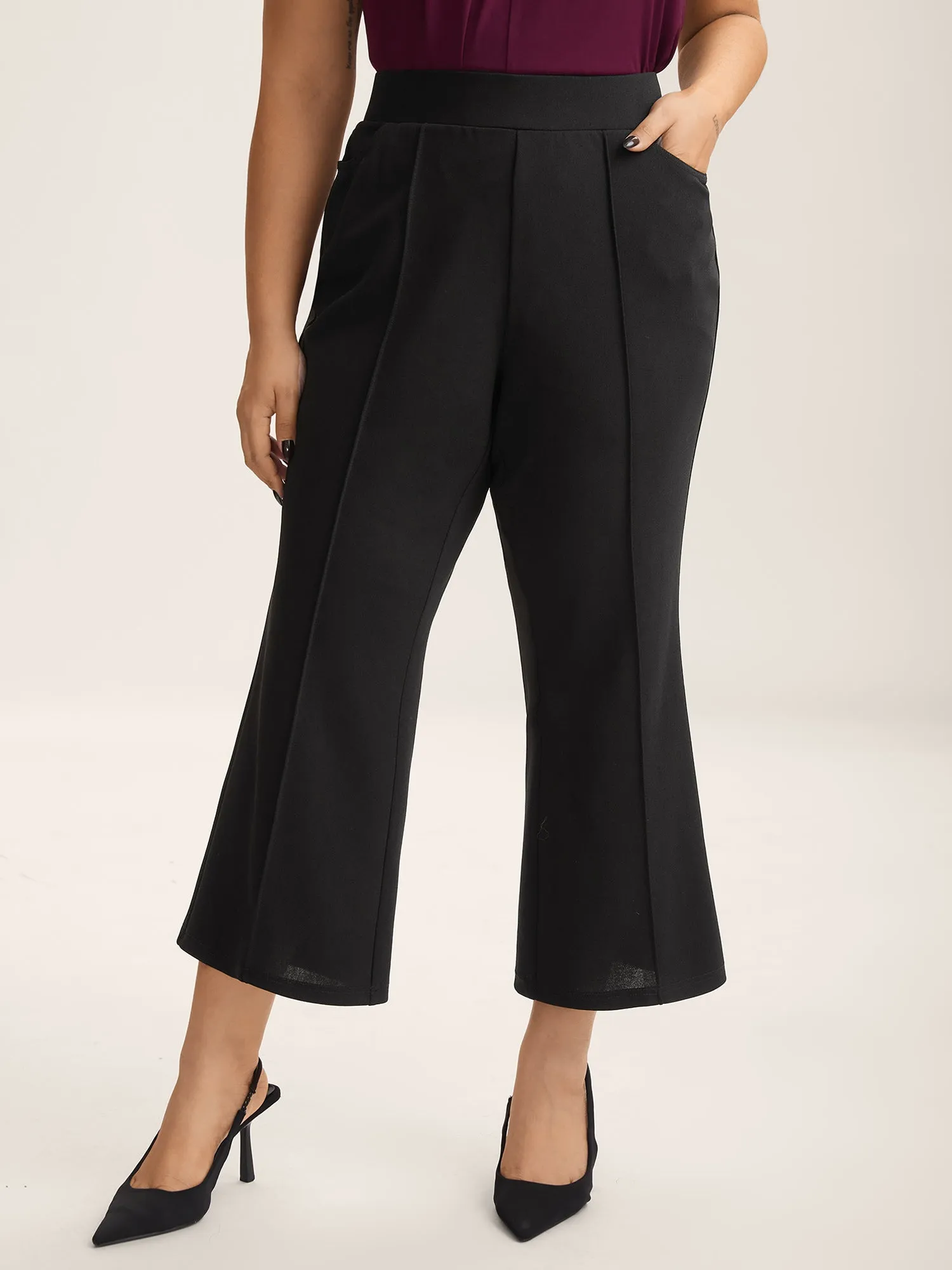Seamed Bootcut Mid-Rise Pants sold by Bloomchic