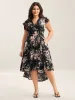 Midnight Blooms Wrap A-Line Midi Dress sold by Bloomchic
