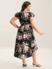 Midnight Blooms Wrap A-Line Midi Dress sold by Bloomchic