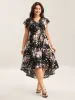 Midnight Blooms Wrap A-Line Midi Dress sold by Bloomchic