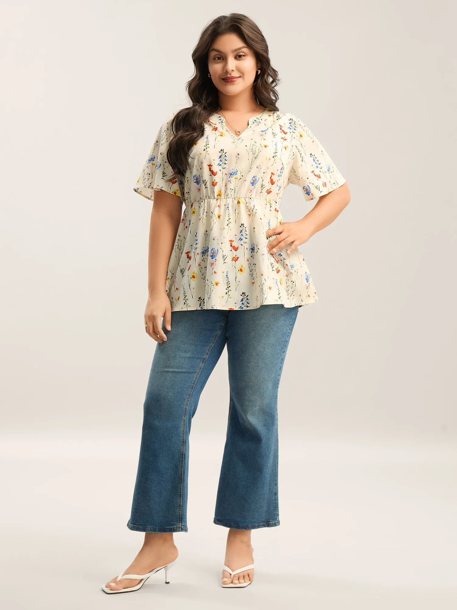 Branch Floral Print Notched Collar Blouse sold by Bloomchic product image thumbnail 3