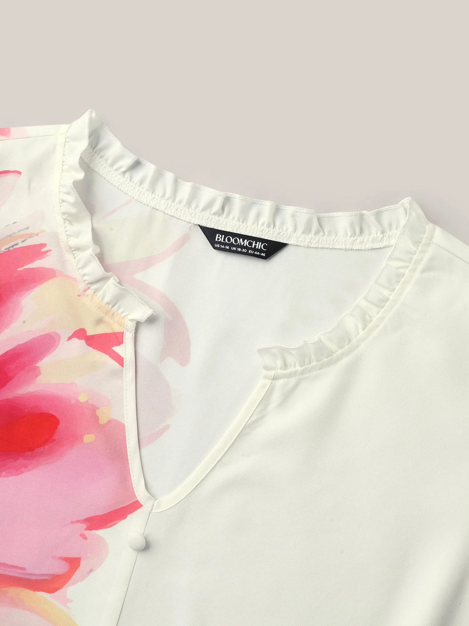 Floral Paradise Notched Collar Button Blouse sold by Bloomchic product image thumbnail 5