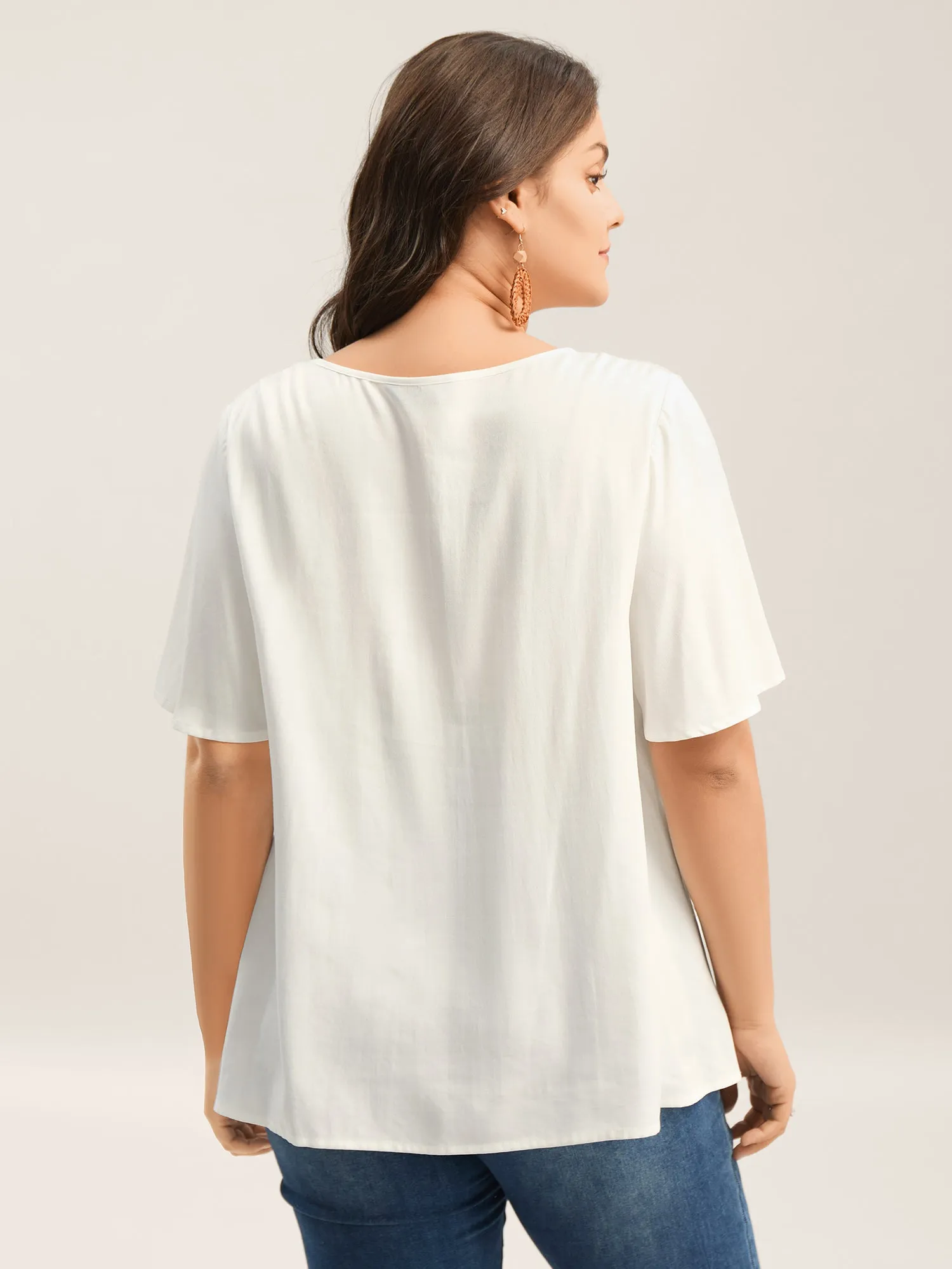 Stretchy Boho Neck Cut-Out Blouse sold by Bloomchic product image thumbnail 3