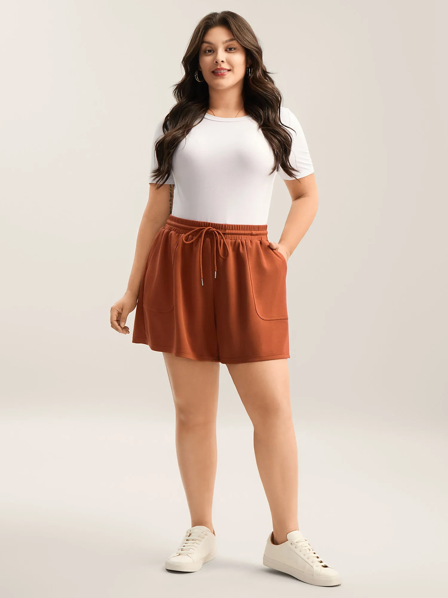 Drawstring Split Wide-Leg Shorts sold by Bloomchic product image thumbnail 4