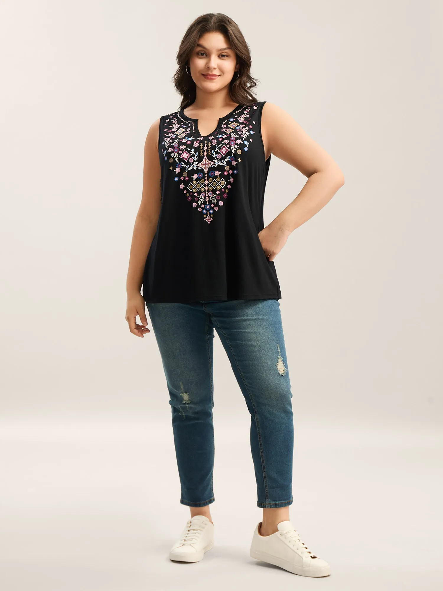 Stretchy Boho Print Tank Top sold by Bloomchic product image thumbnail 4