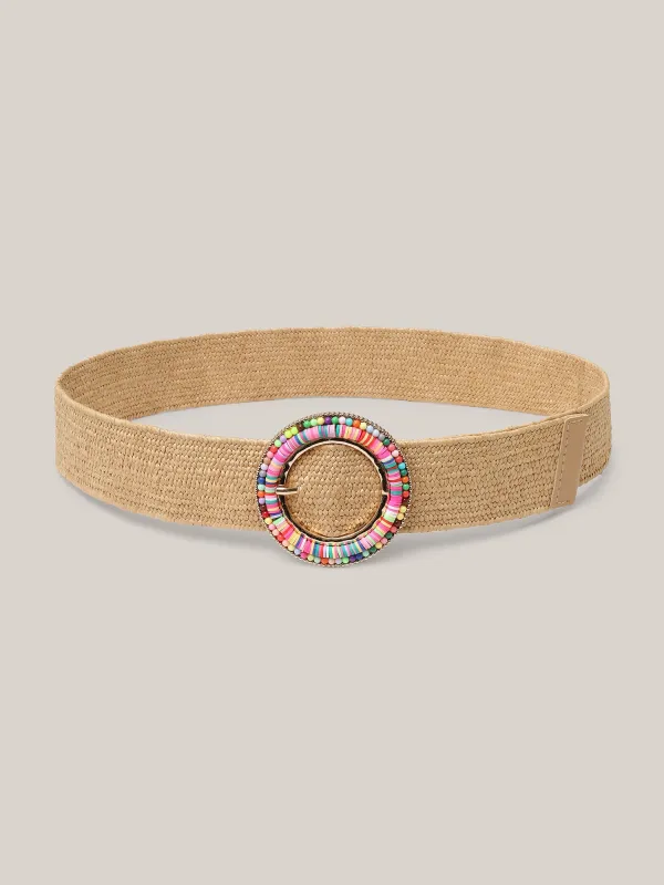 Woven Beaded Buckle Vacation Belt sold by Bloomchic